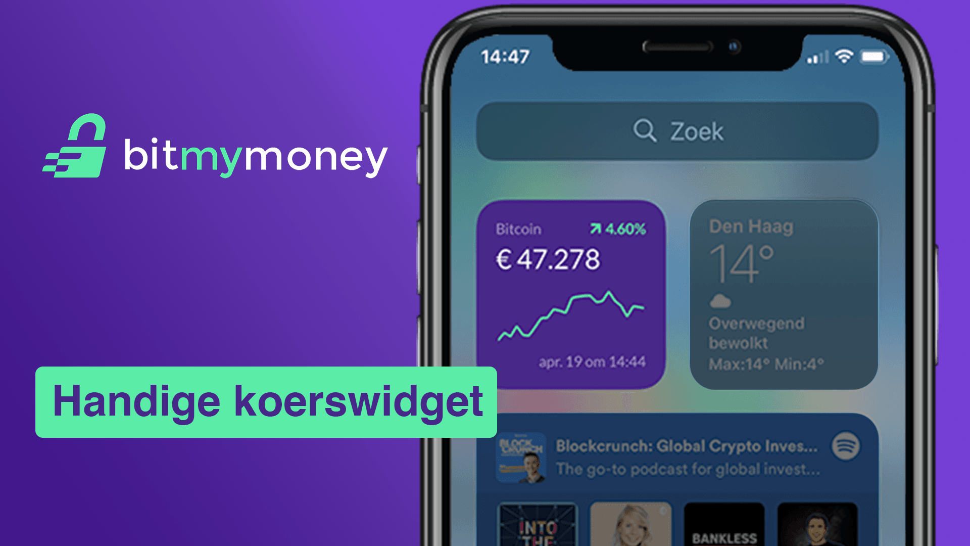 Altijd Bitcoin op je home screen